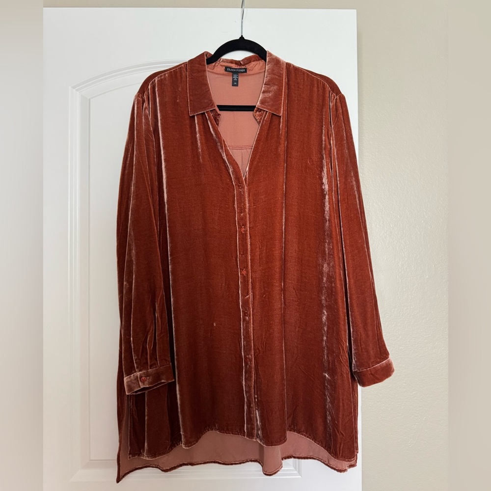 Eileen Fisher Copper Velvet Shirt